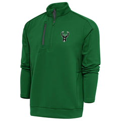 Milwaukee Bucks Antigua Metallic Logo Generation Quarter-Zip Top