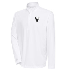 Milwaukee Bucks Antigua Metallic Logo Tribute Quarter-Zip Top