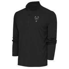 Milwaukee Bucks Antigua Metallic Logo Tribute Quarter-Zip Top