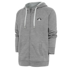 New York Knicks Antigua Metallic Logo Victory Raglan Full-Zip Hoodie