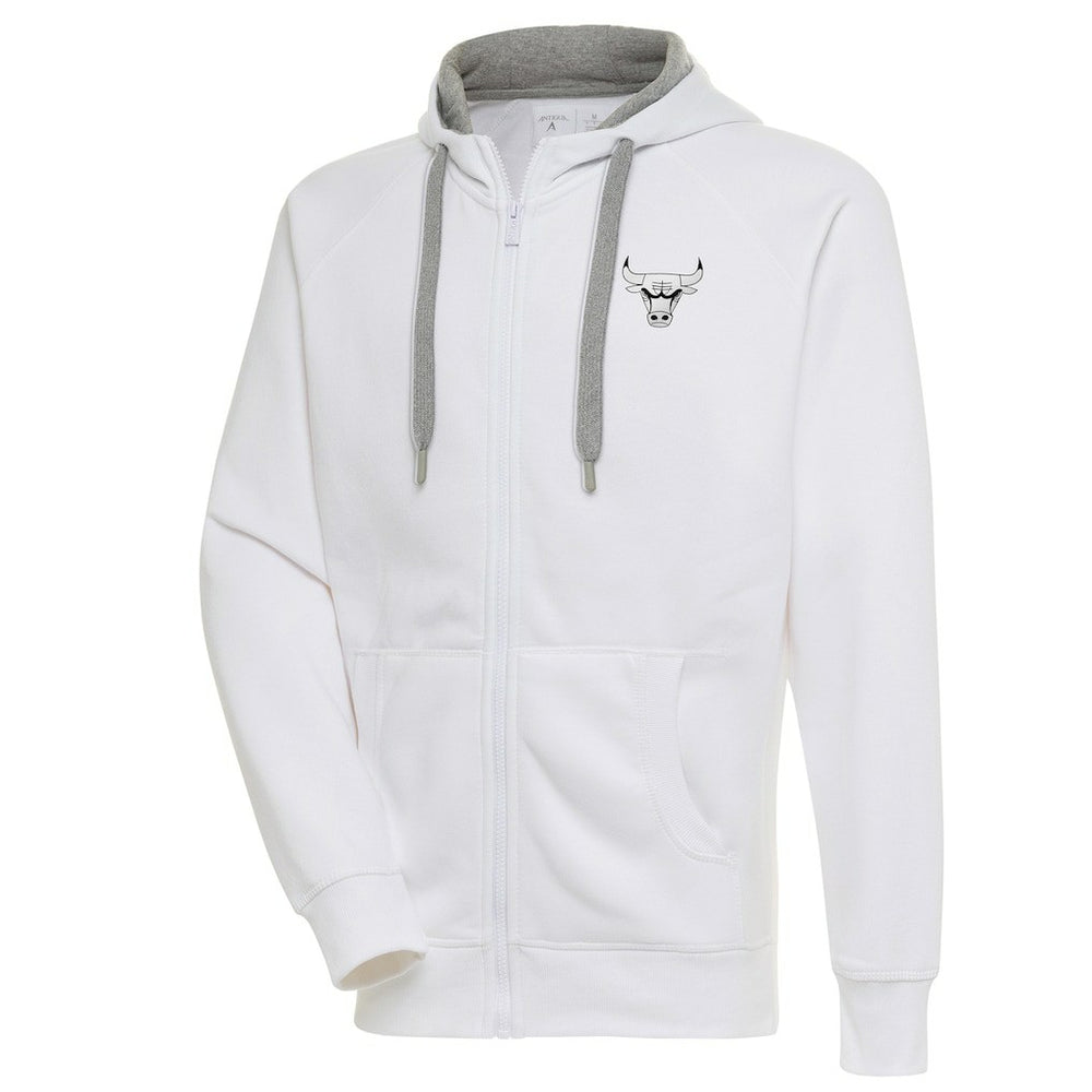 Chicago Bulls Antigua Metallic Logo Victory Raglan Full-Zip Hoodie