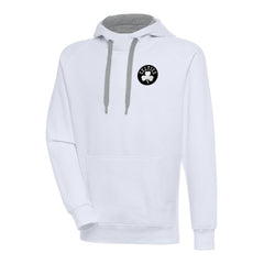 Boston Celtics Antigua Metallic Logo Victory Raglan Pullover Hoodie
