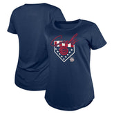 Navy Chicago Cubs New Era Women's Americana T-Shirt