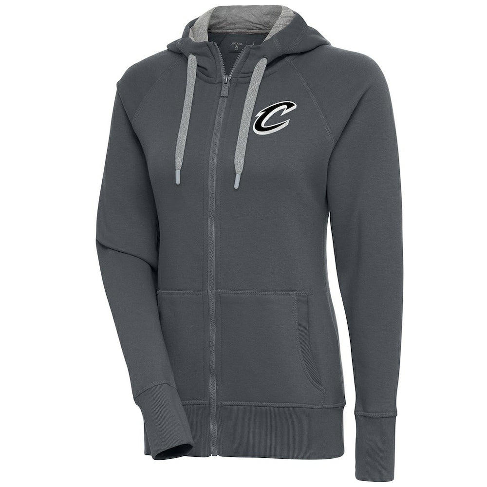 Cleveland Cavaliers Antigua Women's Brushed Metallic Victory Full-Zip Hoodie - Charcoal for sale