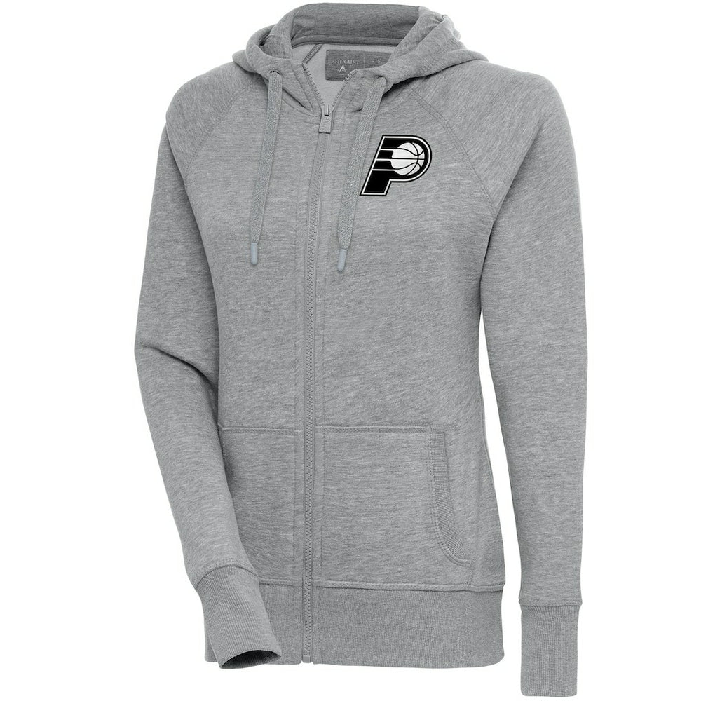 Indiana Pacers Antigua Women's Brushed Metallic Victory Full-Zip Hoodie - Heather Gray for sale