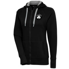 Boston Celtics Antigua Women's Brushed Metallic Victory Full-Zip Hoodie - Black sale
