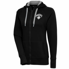 New York Knicks Antigua Women's Brushed Metallic Victory Full-Zip Hoodie - Black outlet