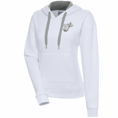 Miami Heat Antigua Women's Brushed Metallic Victory Pullover Hoodie - White on sale
