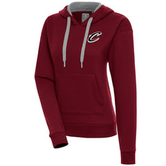 Cleveland Cavaliers Antigua Women's Brushed Metallic Victory Pullover Hoodie - Wine shop