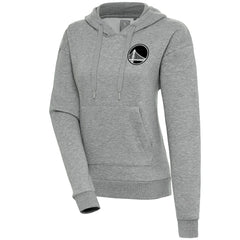 Golden State Warriors Antigua Women's Brushed Metallic Victory Pullover Hoodie - Heather Gray on sale