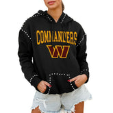 Gameday Couture Women's Oversized Catch the Vibe Studded Pullover Hoodie - Washington Commanders Hoodies