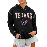 Gameday Couture Women's Oversized Catch the Vibe Studded Pullover Hoodie - Houston Texans Hoodies