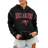 Gameday Couture Women's Oversized Catch the Vibe Studded Pullover Hoodie - Tampa Bay Buccaneers Hoodies