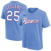 Light Blue Jose Leclerc Texas Rangers Nike Youth Name & Number T-Shirt