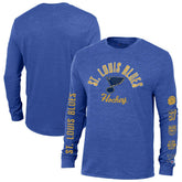 NHL St. Louis Blues Champion Multi-Logo Tri-Blend Long Sleeve T-Shirt