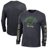 NHL Minnesota Wild Champion Multi-Logo Tri-Blend Long Sleeve T-Shirt