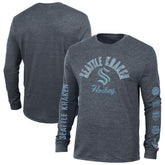 NHL Seattle Kraken Champion Multi-Logo Tri-Blend Long Sleeve T-Shirt
