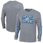 NHL Tampa Bay Lightning Champion Tri-Blend Dual-Stripe Long Sleeve T-Shirt