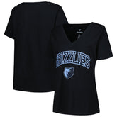 Memphis Grizzlies Profile Women's Plus Size Arch Over Logo V-Neck T-Shirt