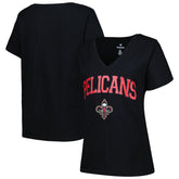 New Orleans Pelicans Profile Women's Plus Size Arch Over Logo V-Neck T-Shirt