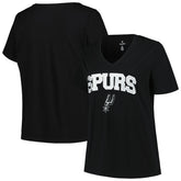 San Antonio Spurs Profile Women's Plus Size Arch Over Logo V-Neck T-Shirt