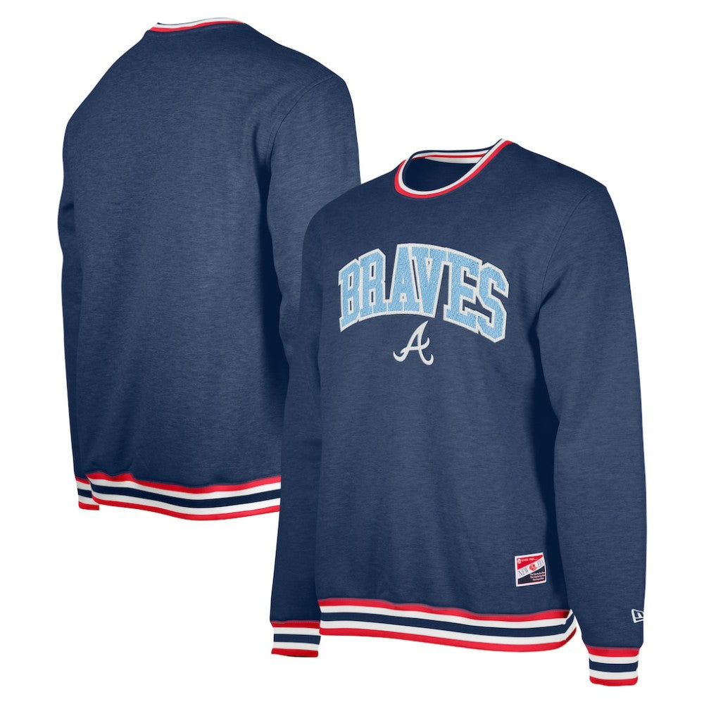 Navy Atlanta Braves New Era Pullover Sweatshirt