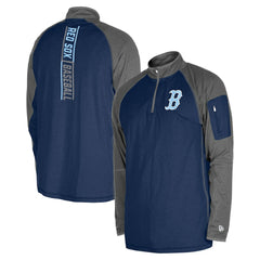 Navy Boston Red Sox New Era Father's Day Raglan Quarter-Zip Top