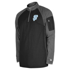 Black San Francisco Giants New Era Father's Day Raglan Quarter-Zip Top