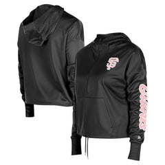 Black San Francisco Giants New Era Women's Half-Zip Hoodie