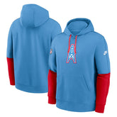 Oilers Throwback Alternate Logo Club Tri-Blend Pullover Hoodie - Tennessee Titans Hoodies