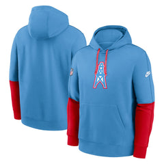 Oilers Throwback Alternate Logo Club Tri-Blend Pullover Hoodie - Tennessee Titans Hoodies