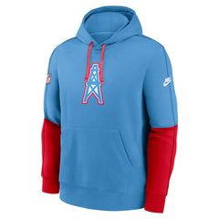 Oilers Throwback Alternate Logo Club Tri-Blend Pullover Hoodie - Tennessee Titans Hoodies