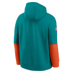 Throwback Logo Club Tri-Blend Pullover Hoodie - Miami Dolphins Hoodies