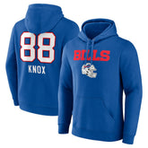 Dawson Knox Team Wordmark Player Name & Number Pullover Hoodie - Buffalo Bills Hoodies