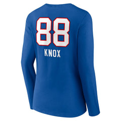 Dawson Knox Women's Team Wordmark Player Name & Number Long Sleeve V-Neck T-Shirt - Buffalo Bills T-shirts