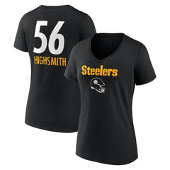 Alex Highsmith Women's Team Wordmark Player Name & Number V-Neck T-Shirt - Pittsburgh Steelers T-shirts