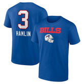 Damar Hamlin Team Wordmark Player Name & Number T-Shirt - Buffalo Bills T-shirts