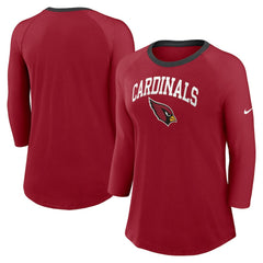 Women's 3/4 Sleeve Raglan Fashion Top - Arizona Cardinals Tops