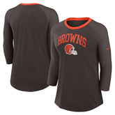 Women's 3/4 Sleeve Raglan Fashion Top - Cleveland Browns Tops