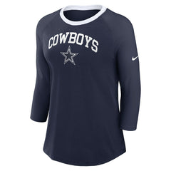 Women's 3/4 Sleeve Raglan Fashion Top - Dallas Cowboys Tops