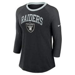 Women's 3/4 Sleeve Raglan Fashion Top - Las Vegas Raiders Tops