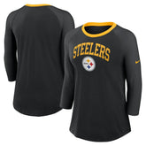 Women's 3/4 Sleeve Raglan Fashion Top - Pittsburgh Steelers Tops
