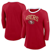 Women's 3/4 Sleeve Raglan Fashion Top - San Francisco 49ers Tops