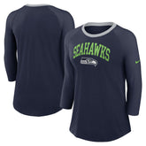 Women's 3/4 Sleeve Raglan Fashion Top - Seattle Seahawks Tops