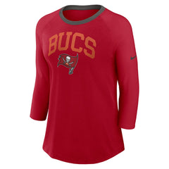 Women's 3/4 Sleeve Raglan Fashion Top - Tampa Bay Buccaneers Tops