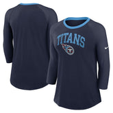 Women's 3/4 Sleeve Raglan Fashion Top - Tennessee Titans Tops