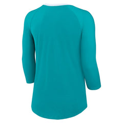 Women's 3/4 Sleeve Raglan Fashion Top - Miami Dolphins Tops