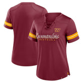 Women's Play Script Lace-Up T-Shirt - Washington Commanders T-shirts