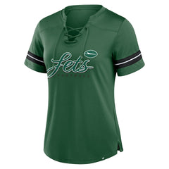 Women's Play Script Lace-Up T-Shirt - New York Jets T-shirts