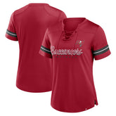 Women's Play Script Lace-Up T-Shirt - Tampa Bay Buccaneers T-shirts